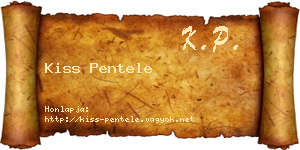 Kiss Pentele névjegykártya